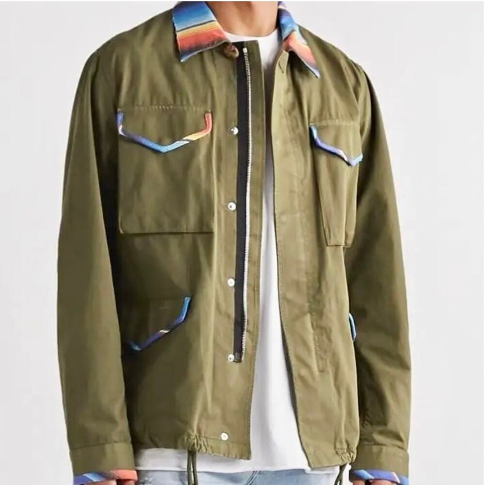AMIRI: Men's Olive Baja M65 Overshirt Jacket - Size 46